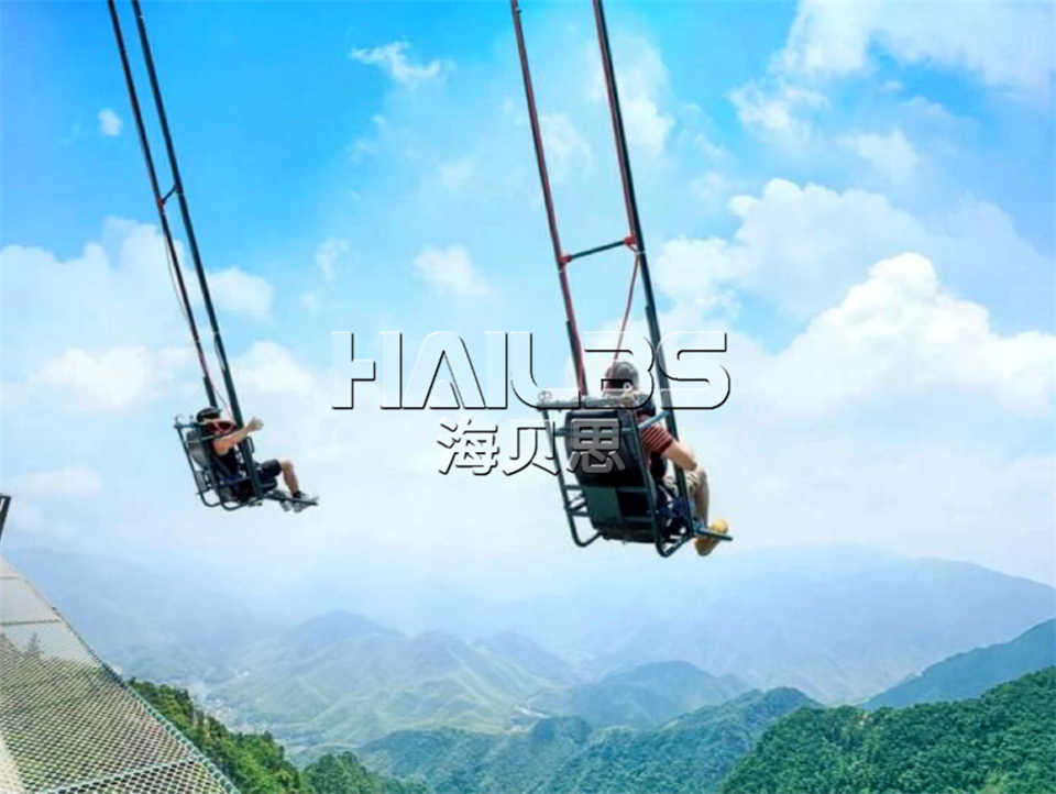 网红高空悬崖秋千